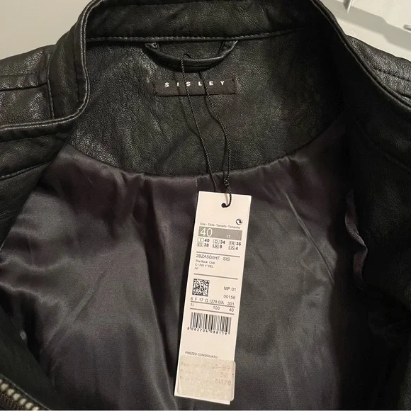 NWT Sisley The Rock Club Faux Leather Fringe Moto Vest Size XS - Picture 9 of 9